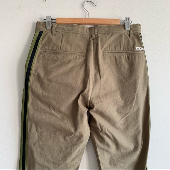 OVADIA&SONS Stripe Track Chino Pants OLIVE Black - Picture 5 of 8